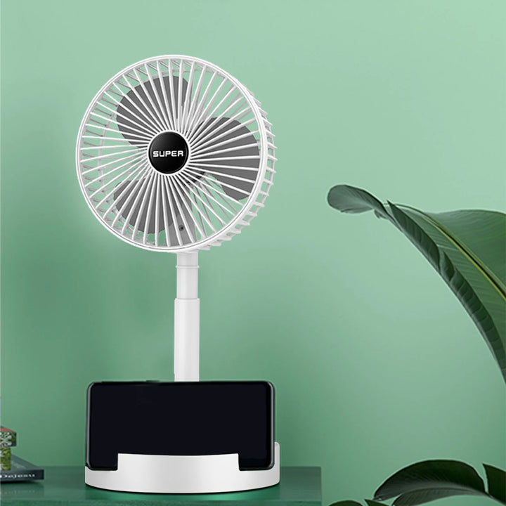 Cooling Stretchable Fan, Fan Portable, 3 Speeds Desktop Table Fan, Plug in Power Fan, Rotation Strong Wind, Quiet Personal Small Fan for Home Desktop Office, White