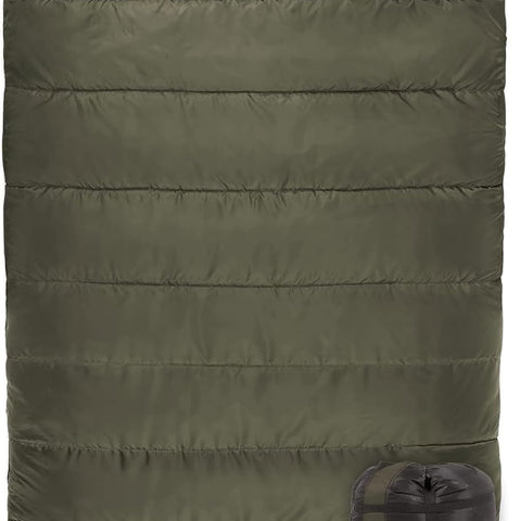 Teton Mammoth Queen Size Double Sleeping Bag- a Warm Bag the Whole Family Can Enjoy – Great for Camping, Hunting and Base Camp. Compression Sack Included