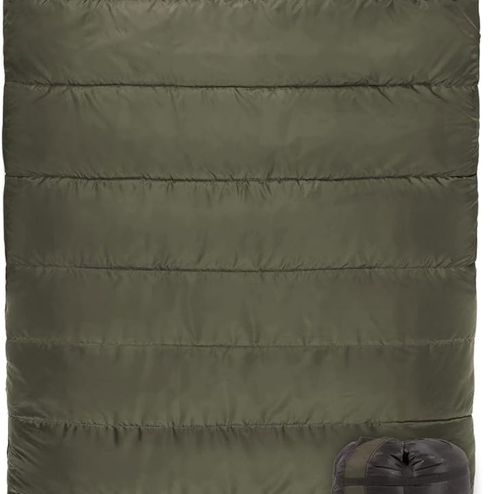 Teton Mammoth Queen Size Double Sleeping Bag- a Warm Bag the Whole Family Can Enjoy – Great for Camping, Hunting and Base Camp. Compression Sack Included