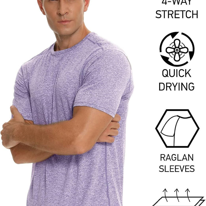 Mens Shirt Workout Running 2 Pack or 1 Pack Sports Short Sleeve Moisture Wicking Quick Dry Gym T Shirts