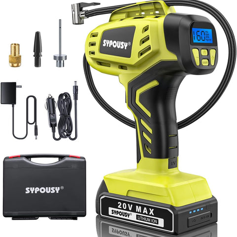 Tire Inflator Portable Air Compressor,Digital Cordless Tire Inflator,2X Faster Car Tire Pump with 20V Rechargeable Battery,Dual Power Supply Modes,Air Pump for Car Tires,E-Bike Etc.