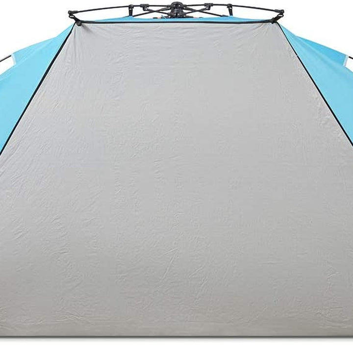 Instant Shader Dark Shelter XL Beach Tent 99" Wide for 4-6 Person Sun Shelter UPF 50+ with Extended Zippered Porch Pacific Blue