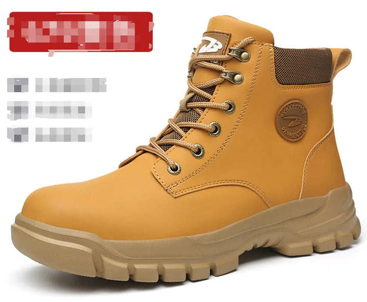 Men's Steel Toe Work Boots - High Top Safety Shoes