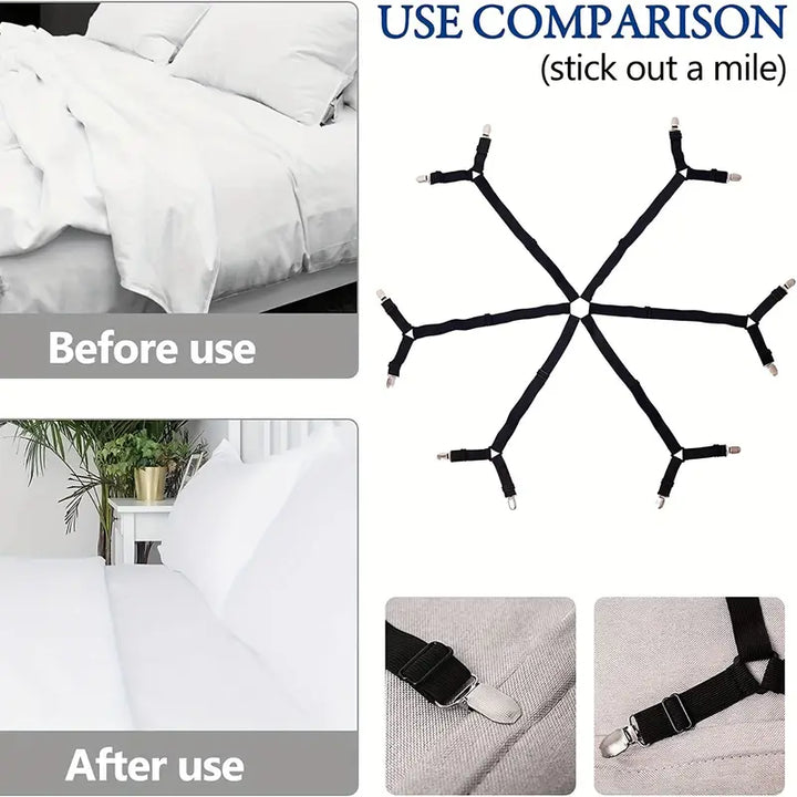 1pc Adjustable Bed Sheet Clip with 6 Way Fastener