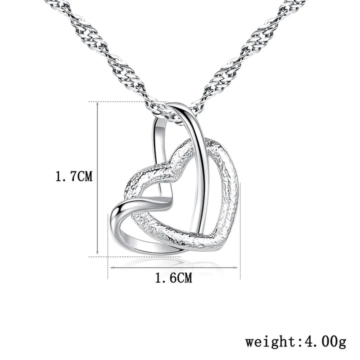 Creative Double Heart Pendant Necklace for Women