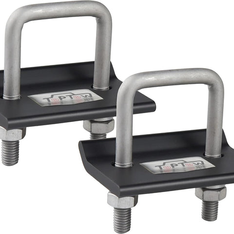 64707 Trailer Hitch Tightener anti Rattle Clamp for 1.25 Inch and 2 Inch Receiver Hitches, Black Aluminum Stabilizer Plate, 2 Packs