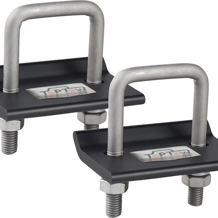 64707 Trailer Hitch Tightener anti Rattle Clamp for 1.25 Inch and 2 Inch Receiver Hitches, Black Aluminum Stabilizer Plate, 2 Packs