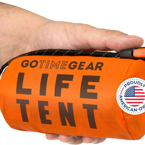 Survival Life Tent • 2 Person Mylar Emergency Shelter Tube Tent + Paracord • All-Weather Protection for Camping, Hiking, & Survival Kits • Includes Emergency Whistle