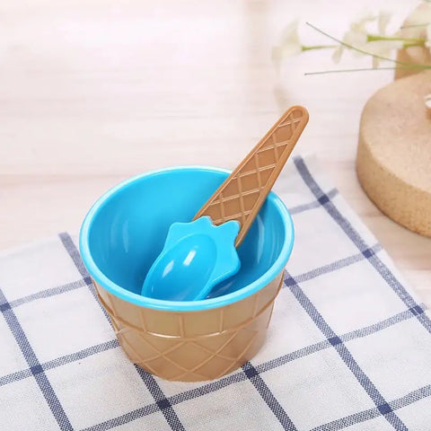 Kids Ice Cream Bowl and Spoon Set (1 Set)