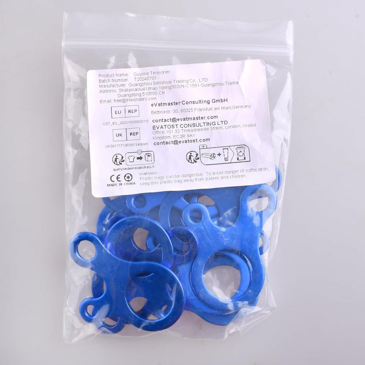 Guyline Cord Adjuster Rope Tensioner Tent Guy Line Paracord Tightener Loop Alien Aluminum Alloy for Camping Hiking (Blue (Snail Shape) - 12 Pack)