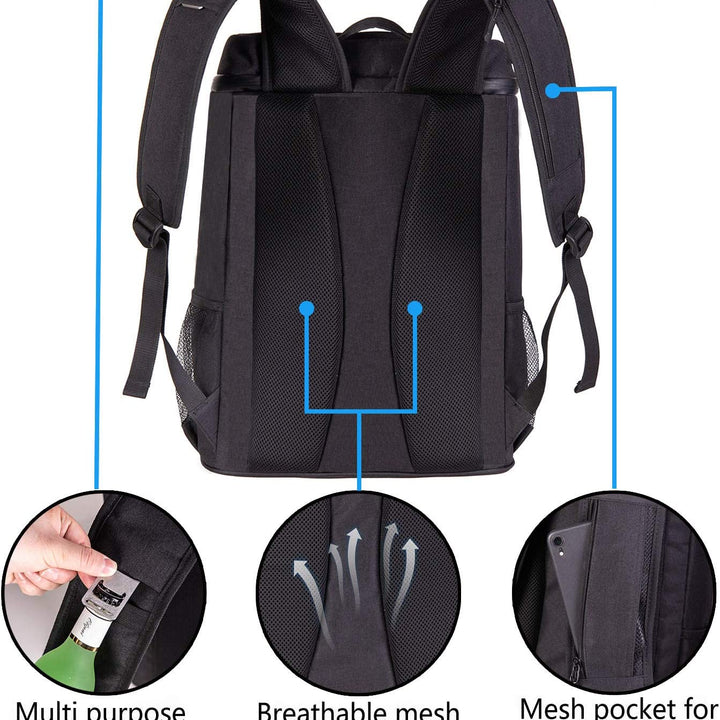 Backpack Cooler Leakproof Insulated Waterproof Backpack Cooler Bag, Lightweight Soft Beach Cooler Backpack for Men Women to Work Lunch Picnics Camping Hiking, 30 Cans