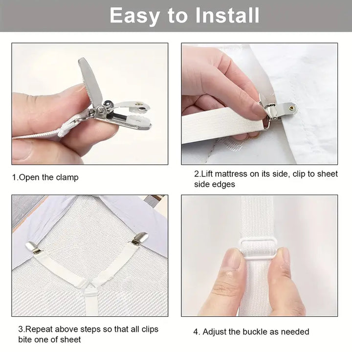 1pc Adjustable Bed Sheet Clip with 6 Way Fastener