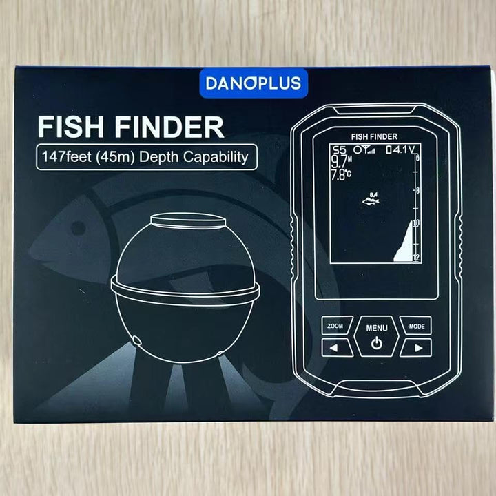 Portable Fish Finder Large HD Display Wireless Fish Finder, Fish Finders & Depth Finders for Boats with 147 Feet Depth Detection Sensor, Rechargeable Castable Fish Finder Display Fish, Temp, Depth