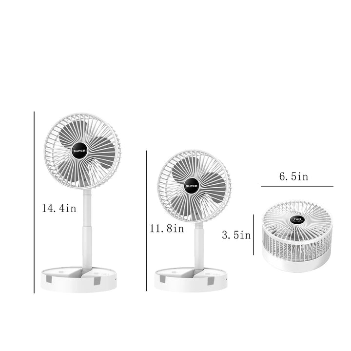 Cooling Stretchable Fan, Fan Portable, 3 Speeds Desktop Table Fan, Plug in Power Fan, Rotation Strong Wind, Quiet Personal Small Fan for Home Desktop Office, White