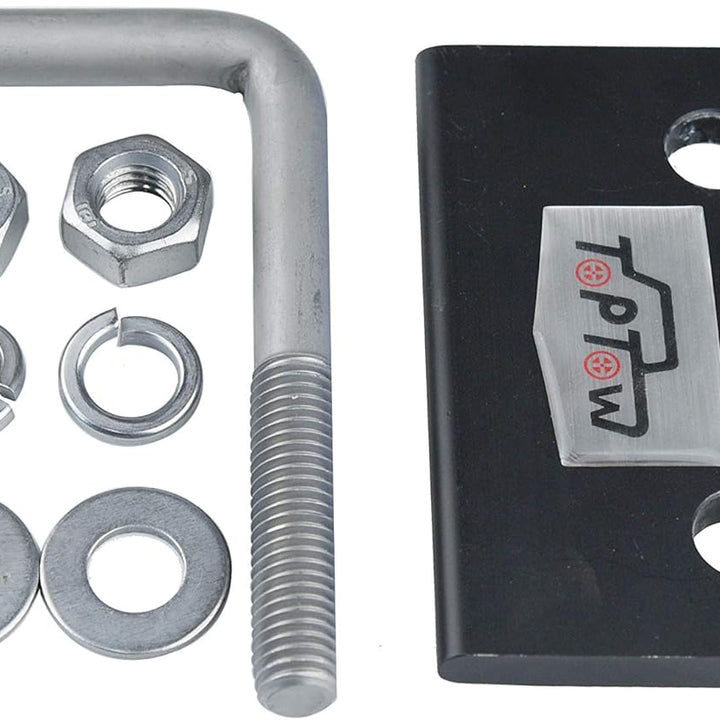 64707 Trailer Hitch Tightener anti Rattle Clamp for 1.25 Inch and 2 Inch Receiver Hitches, Black Aluminum Stabilizer Plate, 2 Packs