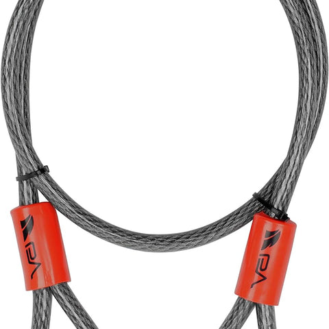 4FT Heavy-Duty Security Cable Lock with Loops – Extra Thick 10Mm (3/8") Braided Steel, Cut-Resistant & Weatherproof Wire Cable for Padlock, Gate, Bike, Motorcycle & Outdoor Equipment