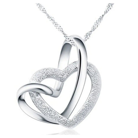 Creative Double Heart Pendant Necklace for Women
