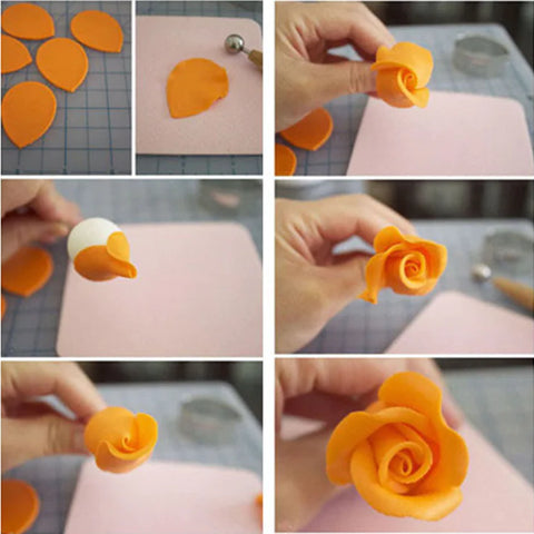 Rose Flower Mold and Petal Cutter for Cake Decorating