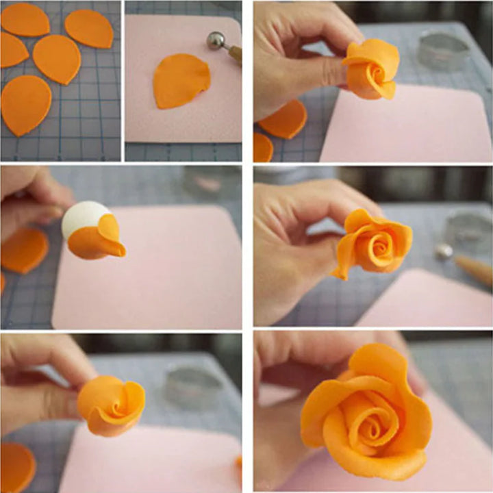 Rose Flower Mold and Petal Cutter for Cake Decorating