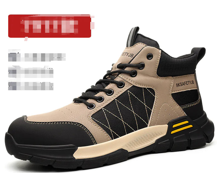 Men's Steel Toe Work Boots - High Top Safety Shoes