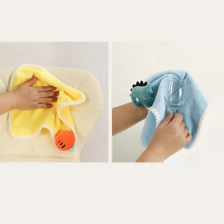 Coral Fleece Cartoon Fruit Hanging Hand Towel (1pc)