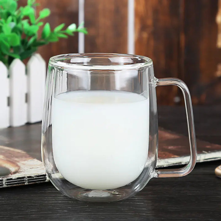 Custom Double Wall Borosilicate Glass Juice Cup