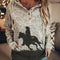 Women's Loose Pullover Sweater with Print Design