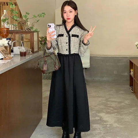 False Two-Piece Big Swing Dress