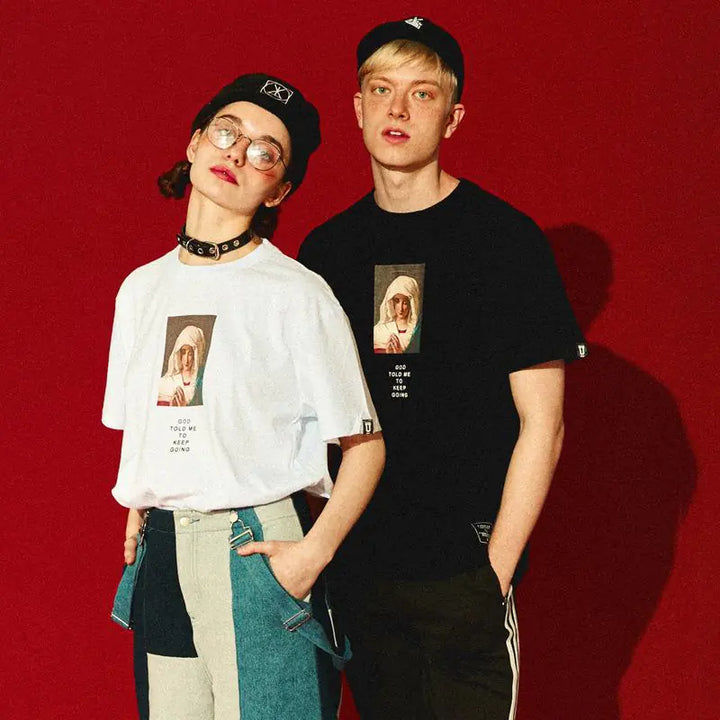 Men's Casual Couple T-Shirt - Streetwear Mona Lisa Tee