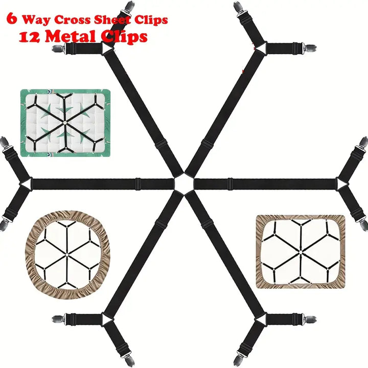 1pc Adjustable Bed Sheet Clip with 6 Way Fastener
