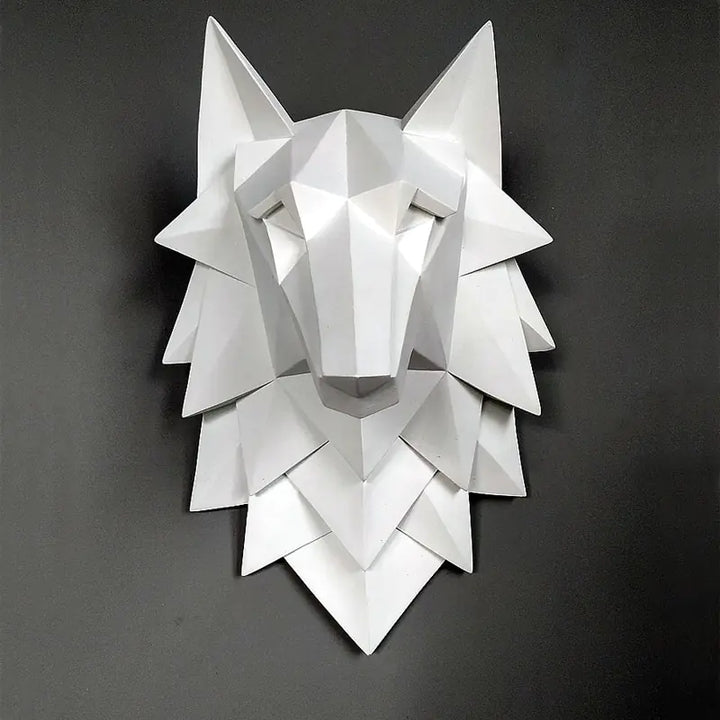 Geometric Wolf Head Wall Decor for Living Room