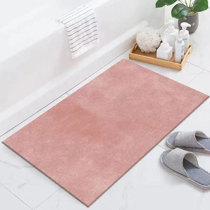 Solid Color Bath Mat - Soft Absorbent & Machine Washable