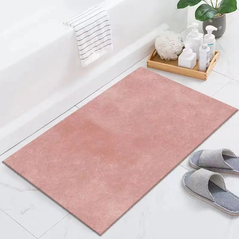 Solid Color Bath Mat - Soft Absorbent & Machine Washable