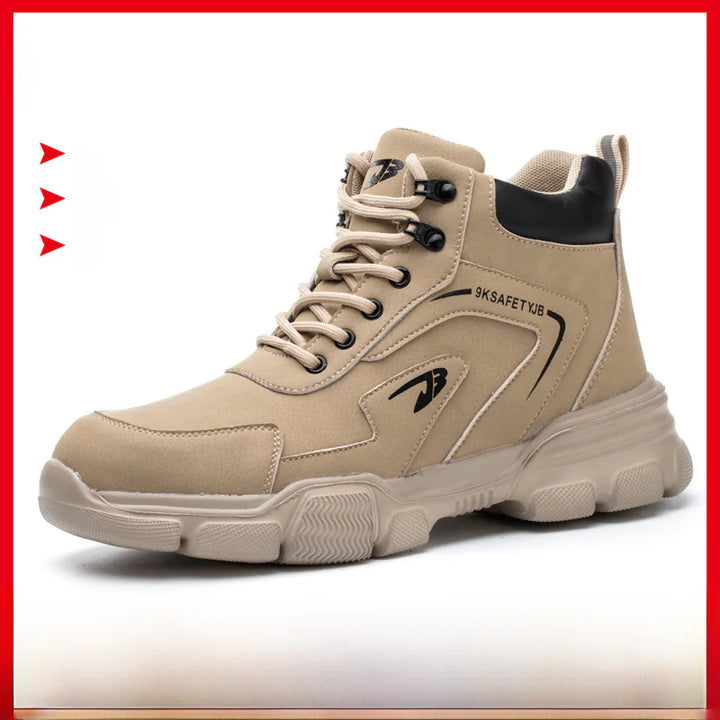 Men's Steel Toe Work Boots - High Top Safety Shoes