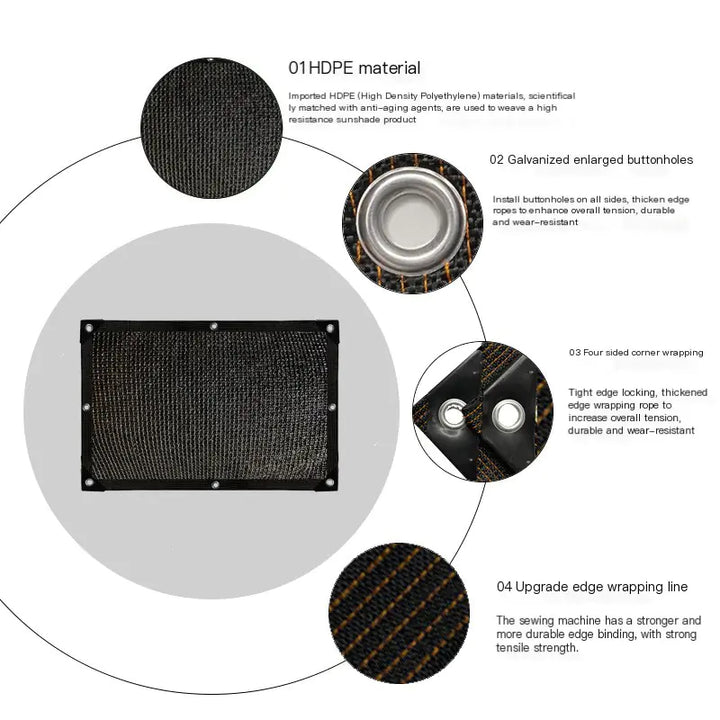 Thickened Black Sunshade Net for Outdoor Plant Protection