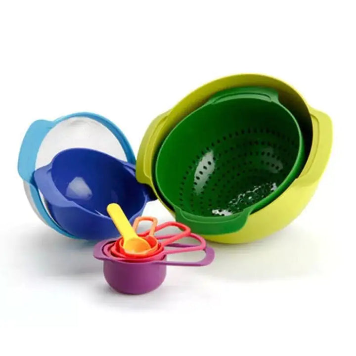 Rainbow Salad Bowl and Baking Set - 9 Pieces