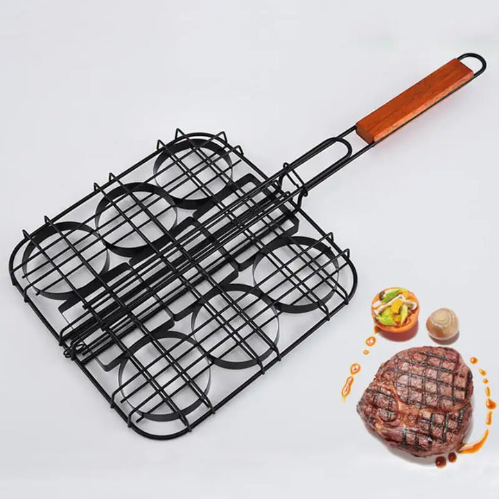 Mini Burger Press Set with Non-Stick Grill Basket