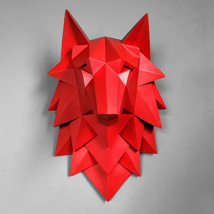 Geometric Wolf Head Wall Decor for Living Room