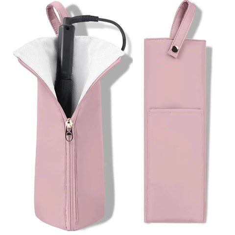 Easy-U Hot Iron Holder & Mat Heat Resistant Travel Bag for Curling Iron Flat Iron - Hair Tool Organizer for Home Travel