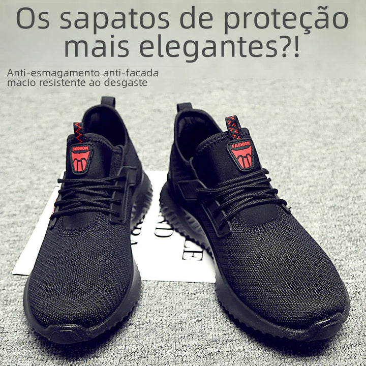 Men's Safety Shoes with Steel Toe, Lightweight & Slip-Resistant