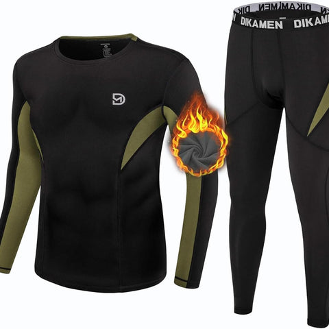Men'S Thermal Underwear Fleece Lined Performance Fleece Tactical Sports Shapewear Thermal Set