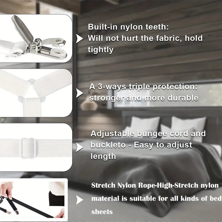 1pc Adjustable Bed Sheet Clip with 6 Way Fastener