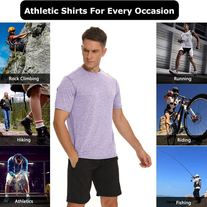 Mens Shirt Workout Running 2 Pack or 1 Pack Sports Short Sleeve Moisture Wicking Quick Dry Gym T Shirts