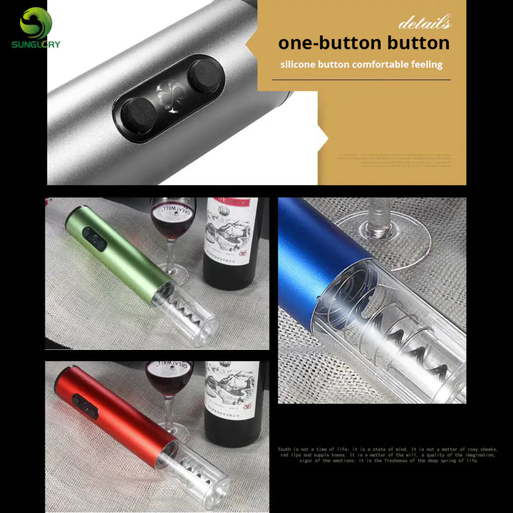Electric Corkscrew Wine Opener Kit with Accessories