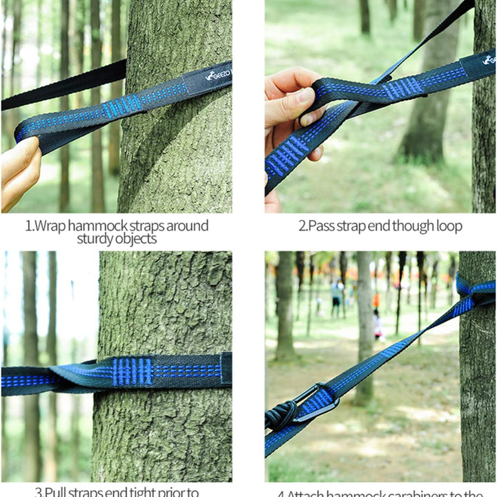 Double Camping Hammock, Lightweight Portable Parachute (2 Tree Straps 16 LOOPS/10 FT Included) 500Lbs Capacity Hammock for Backpacking, Camping, Travel, Beach, Garden