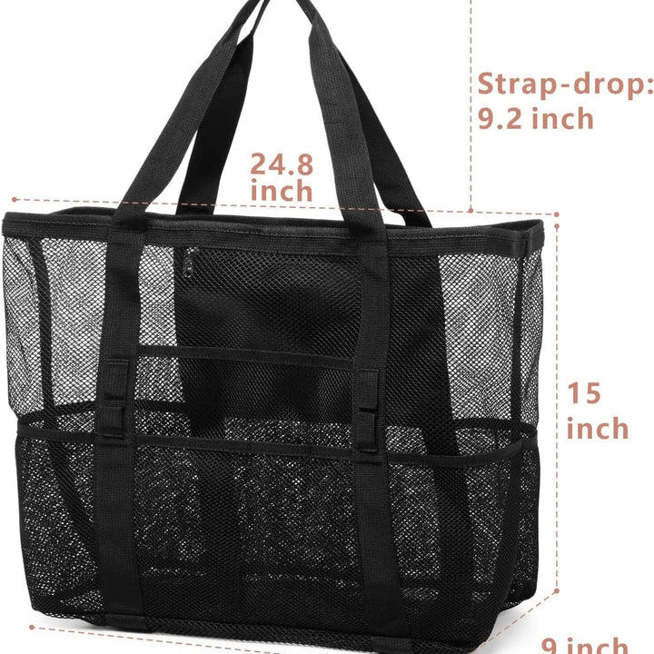 Mesh Beach Bag Family - Large Tote Bag for Cruise Pool Toys Beach Vacation Essentials