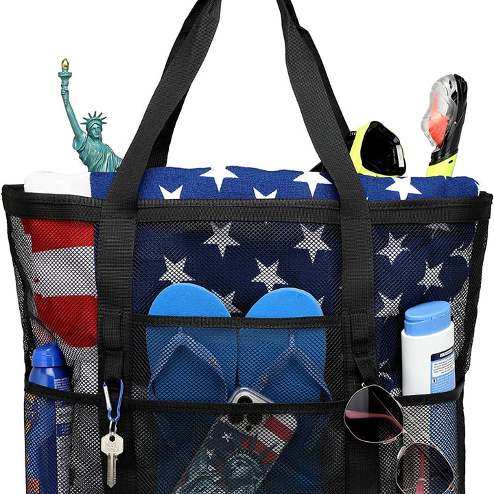 Mesh Beach Bag Family - Large Tote Bag for Cruise Pool Toys Beach Vacation Essentials