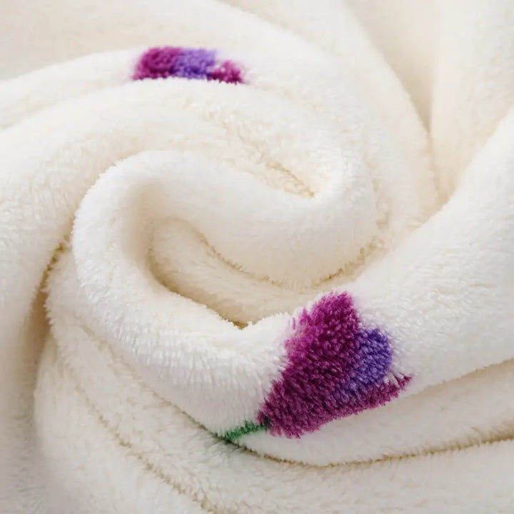 Coral Fleece Towel Set with Bath Cap and Skirt