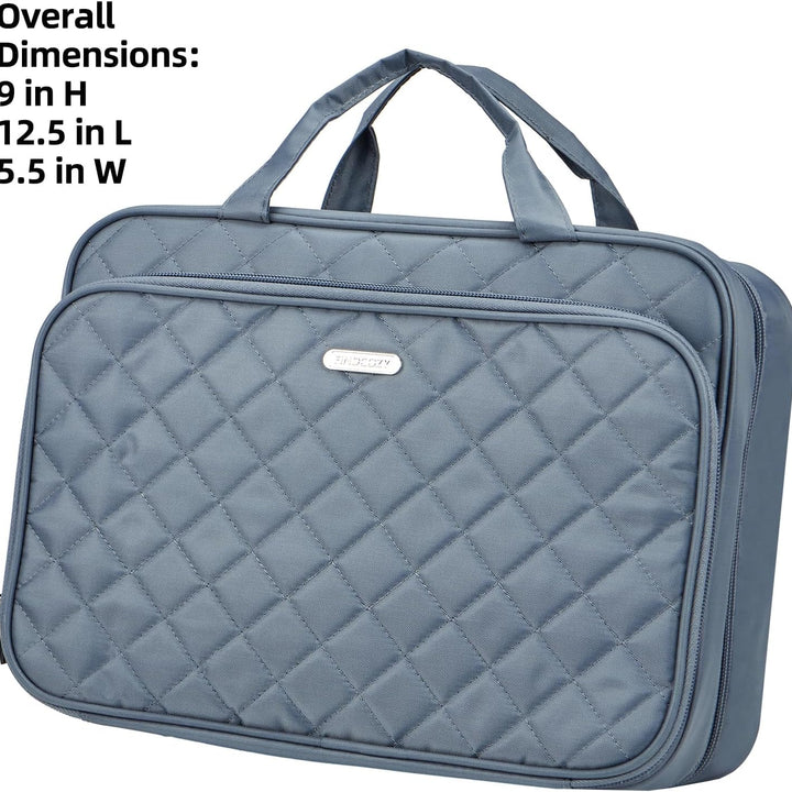 Extra Large Toiletry Bag with Hanging Hook, Travel Makeup Case for Women, Cosmetic Organizer for Toiletries, Full-Sized Bottles, Beauty (Grey)