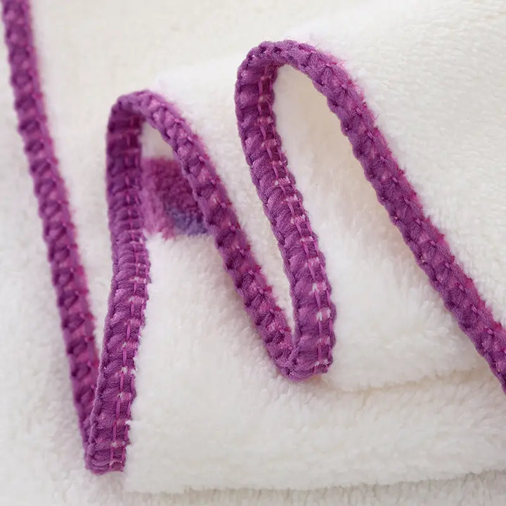 Coral Fleece Towel Set with Bath Cap and Skirt